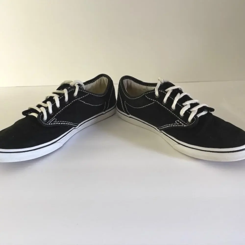 Vans Authentic Black Canvas Lace Up Sneakers Boys Size 6 Classic Skate Shoes